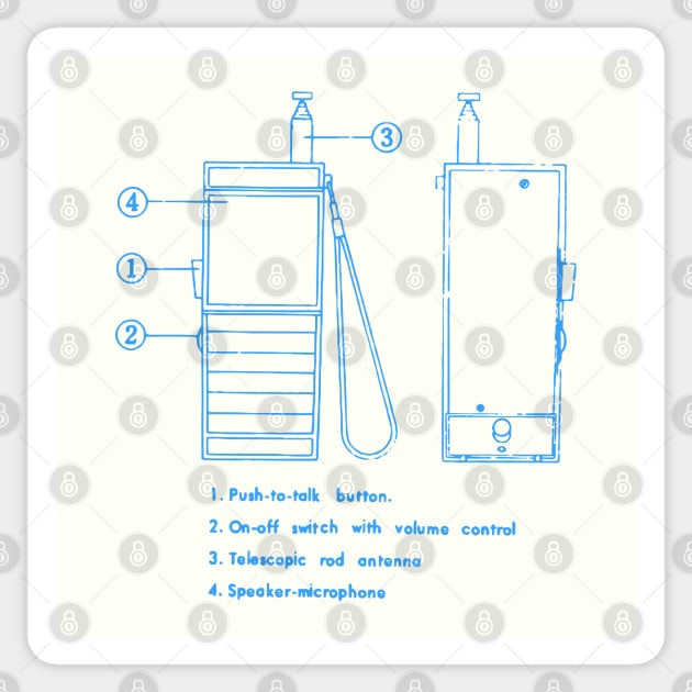 Blueprints Walkie Talkie Secret Technology Schematic Communication Sticker by callingtomorrow